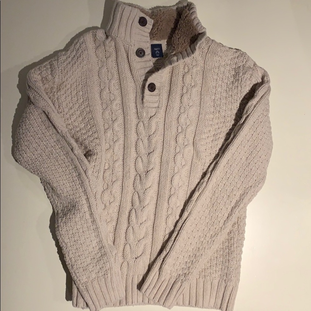 GAP Kids XXL Sweater 1/4 button, faux fur collar